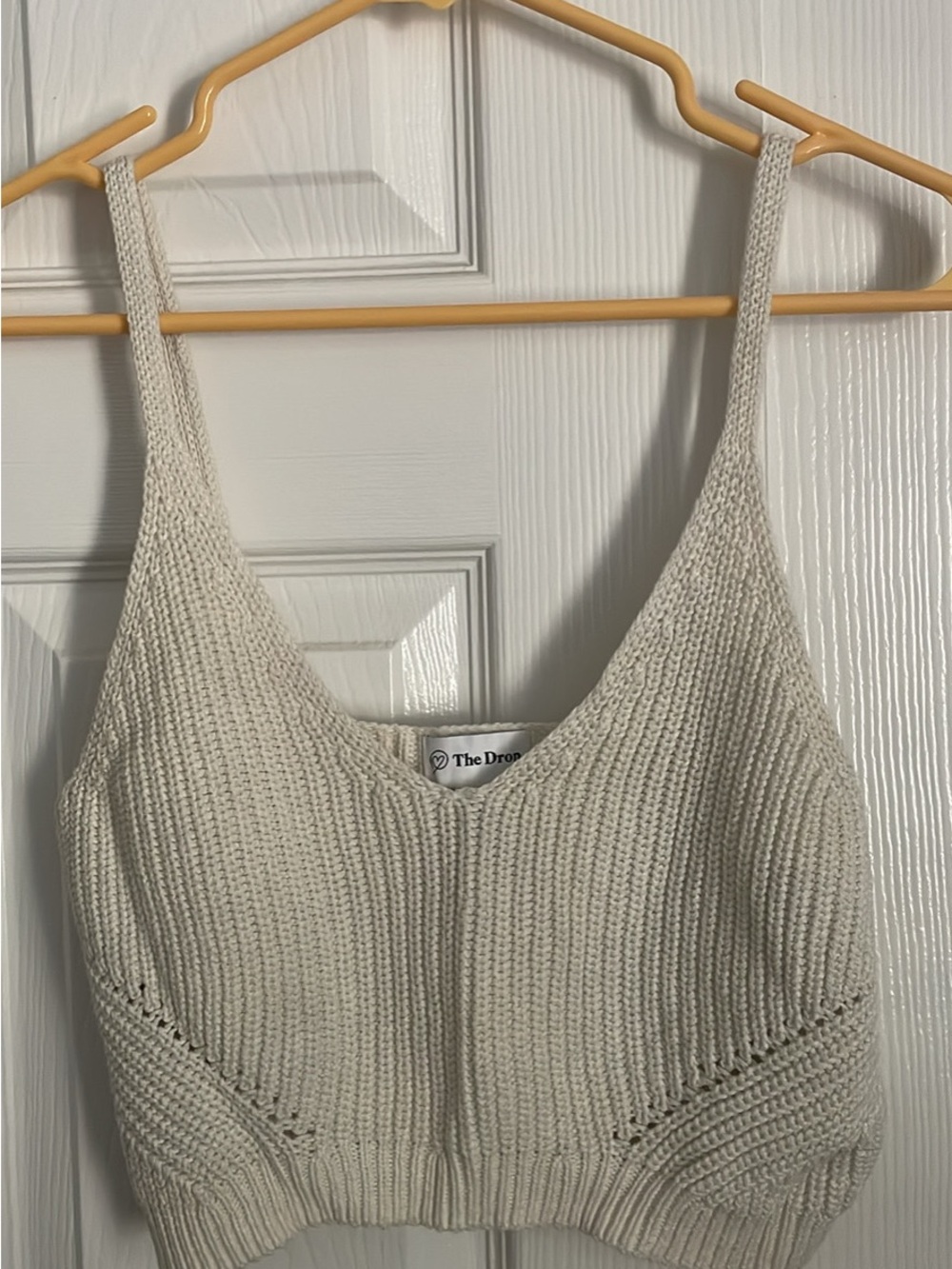 Cream Knit Bralette Tank